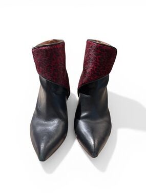 Black Leather Wedge Boots